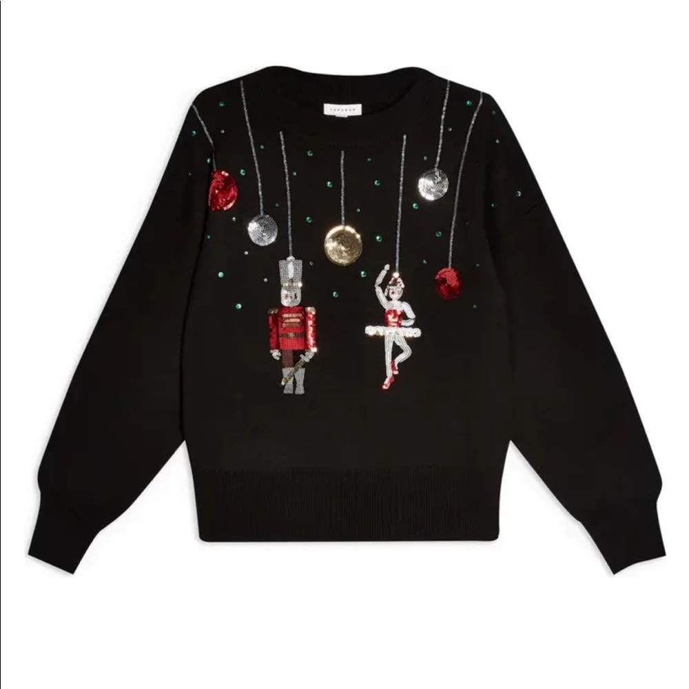 NWOT TopShop Christmas Nutcracker sequins sweater jumper